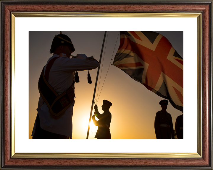 British Army Bugler Sunset Ceremony Episkopi Cyprus c2015
