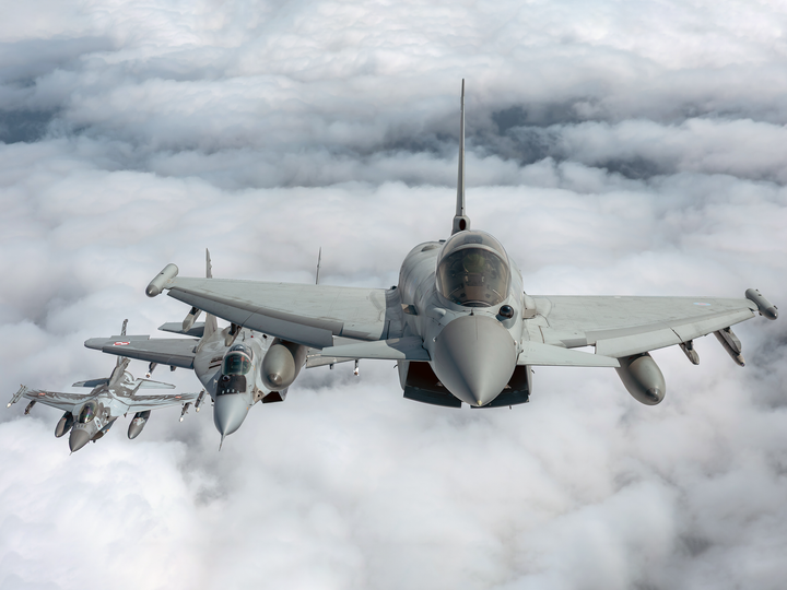 RAF Typhoon an F-16 and MiG-29 Jets Photo Print - Royal Air Force Aircraft Hampshire Prints 6 x 4 No Frame No