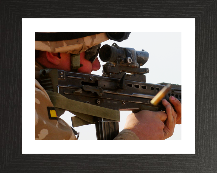 British Army Soldier Fires SA80 Camp Bastion 2009