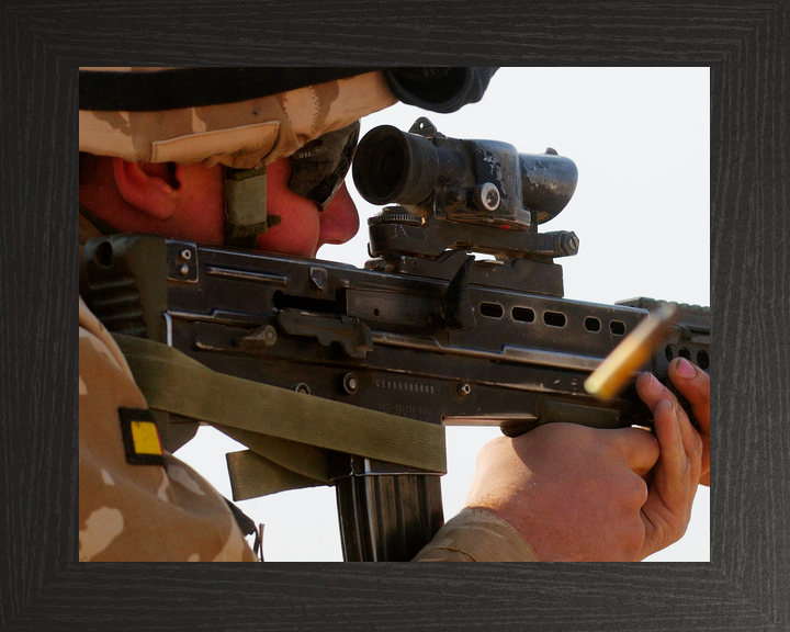 British Army Soldier Fires SA80 Camp Bastion 2009