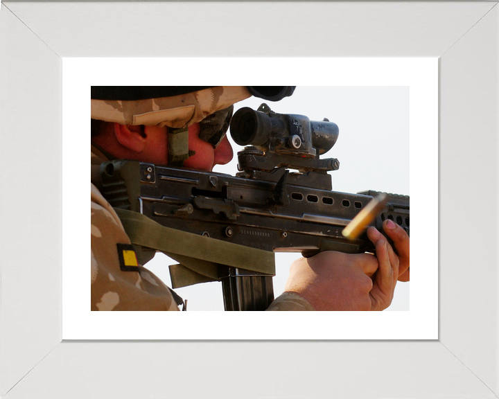 British Army Soldier Fires SA80 Camp Bastion 2009
