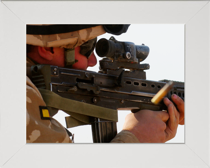 British Army Soldier Fires SA80 Camp Bastion 2009