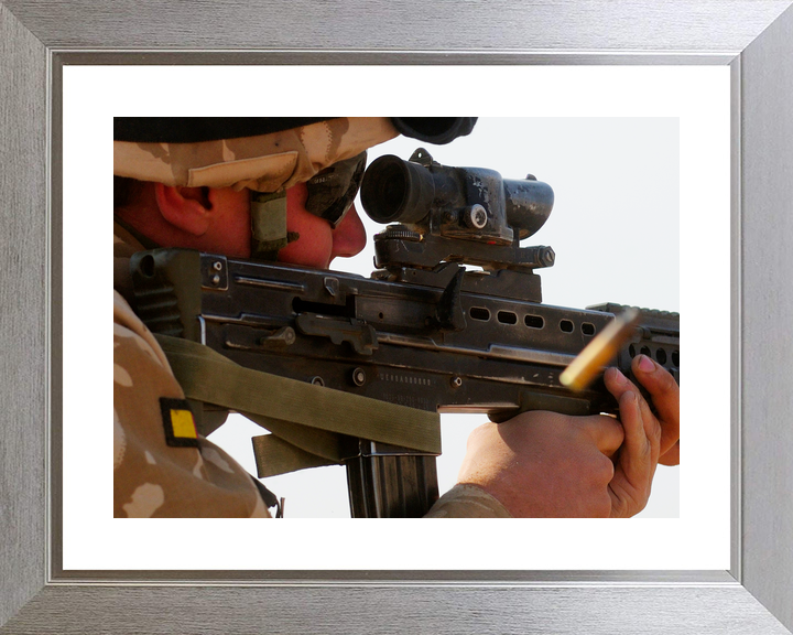 British Army Soldier Fires SA80 Camp Bastion 2009
