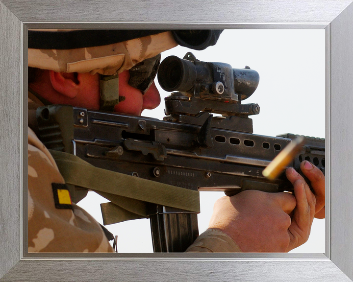 British Army Soldier Fires SA80 Camp Bastion 2009