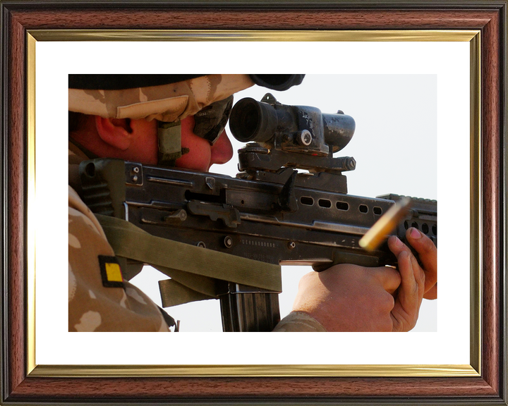 British Army Soldier Fires SA80 Camp Bastion 2009