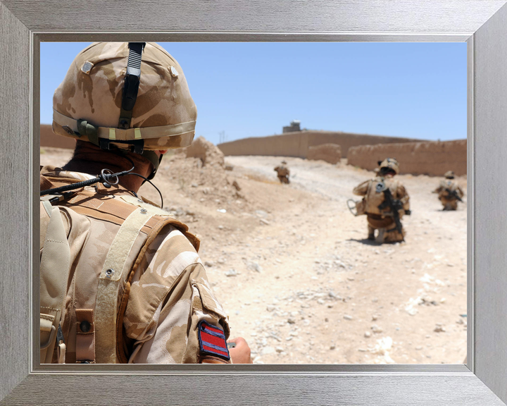 British Army 2 RIFLES Patrol Halts at IED Sangin 2009