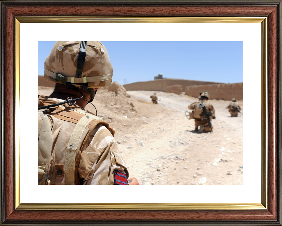 British Army 2 RIFLES Patrol Halts at IED Sangin 2009