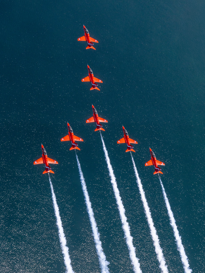 RAF Red Arrows In Formation Over the Sea 2026 Photo Print - Posters, Prints, & Visual Artwork - by Hampshire Prints (image 1 of 9)