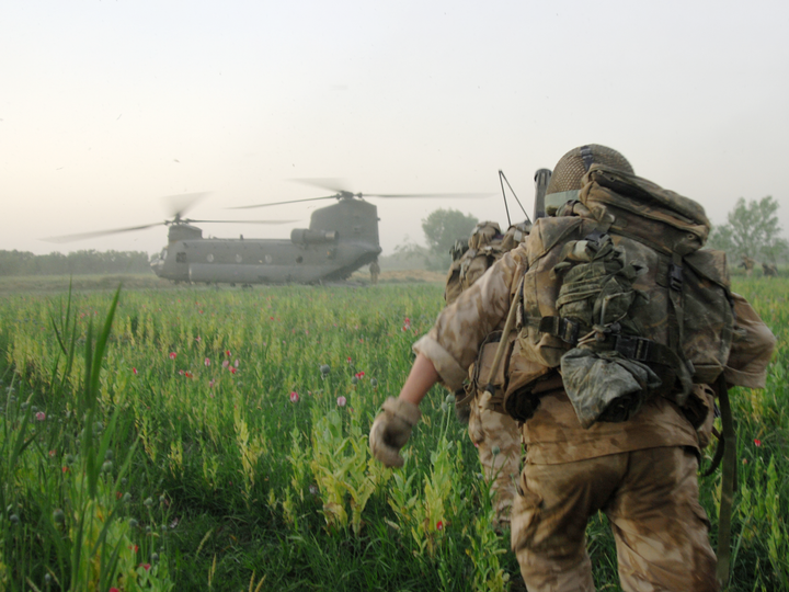 British Army 1 Coldstream Guards Run to Chinook Babaji April 2010