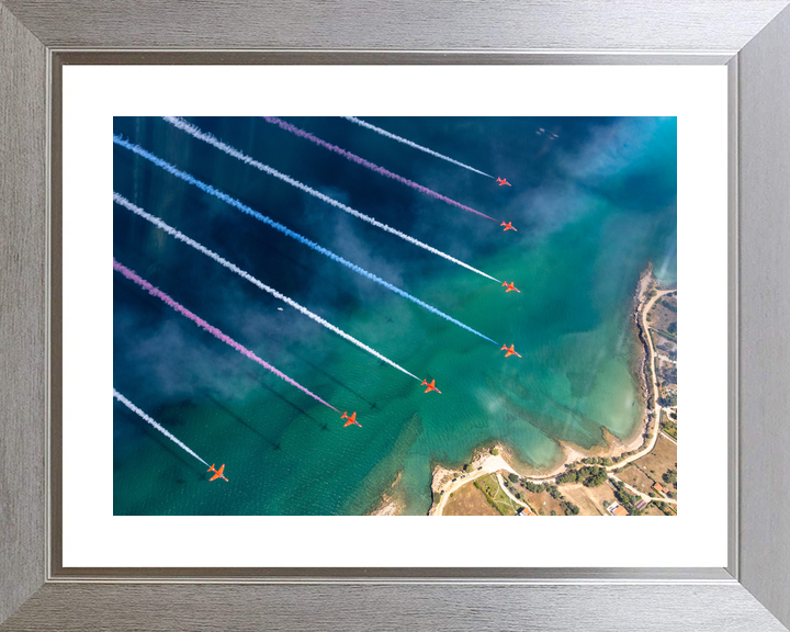 RAF Red Arrows Displaying Over the Greek Coast 2026 Photo Print - Posters, Prints, & Visual Artwork - by Hampshire Prints (image 6 of 9)