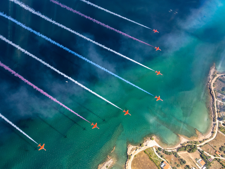 RAF Red Arrows Displaying Over the Greek Coast 2026 Photo Print - Posters, Prints, & Visual Artwork - by Hampshire Prints (image 1 of 9)