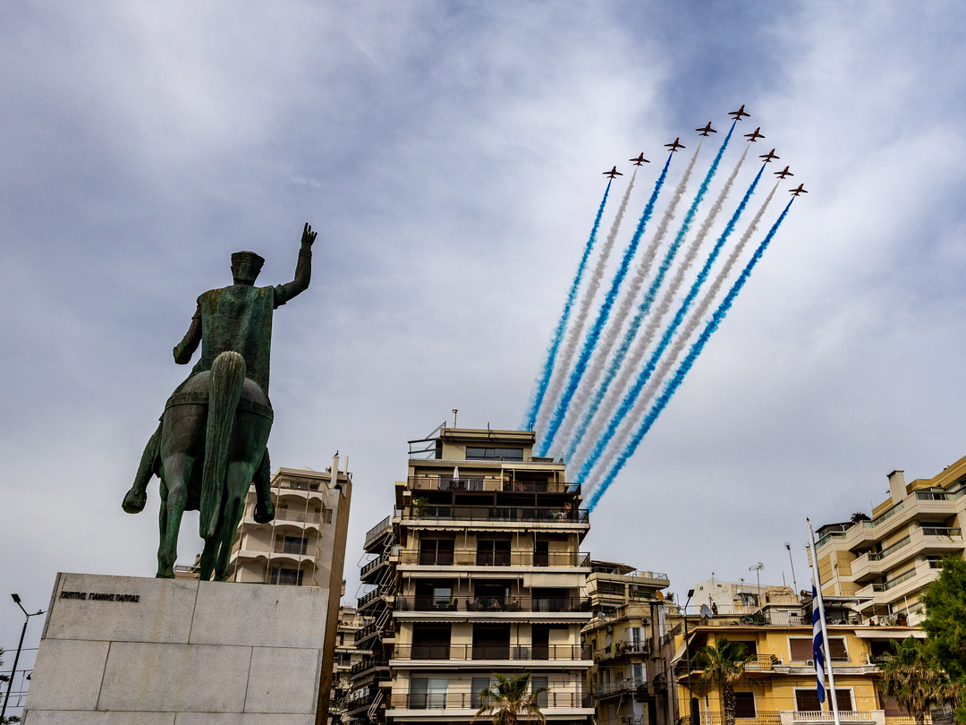 RAF Red Arrows Displaying Over Athens May 2026 Photo Print - Posters, Prints, & Visual Artwork - by Hampshire Prints (image 1 of 9)