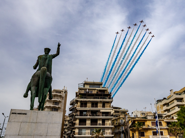 RAF Red Arrows Displaying Over Athens May 2026 Photo Print - Posters, Prints, & Visual Artwork - by Hampshire Prints (image 1 of 9)