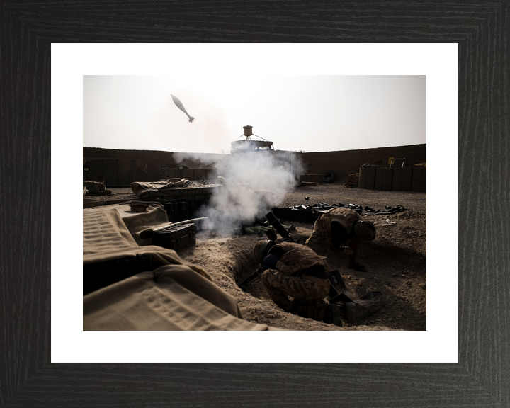 British Army Mortar Team Firing Patrol Base 4 Helmand 2010
