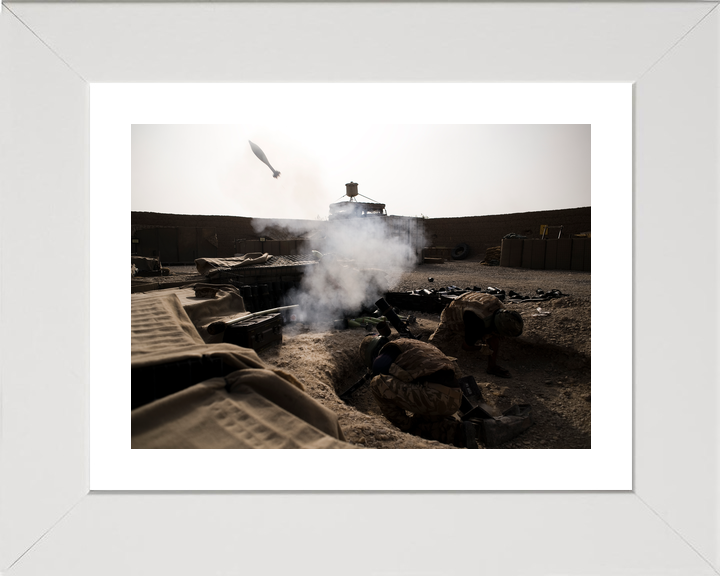British Army Mortar Team Firing Patrol Base 4 Helmand 2010