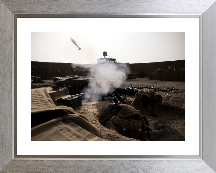 British Army Mortar Team Firing Patrol Base 4 Helmand 2010