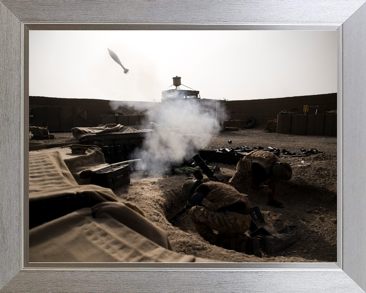 British Army Mortar Team Firing Patrol Base 4 Helmand 2010
