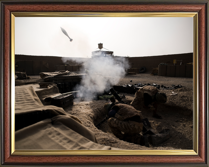 British Army Mortar Team Firing Patrol Base 4 Helmand 2010