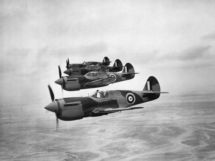 RAF Kittyhawk Mark Is in Formation Photo Print - Royal Air Force Aircraft Hampshire Prints 6 x 4 No Frame No