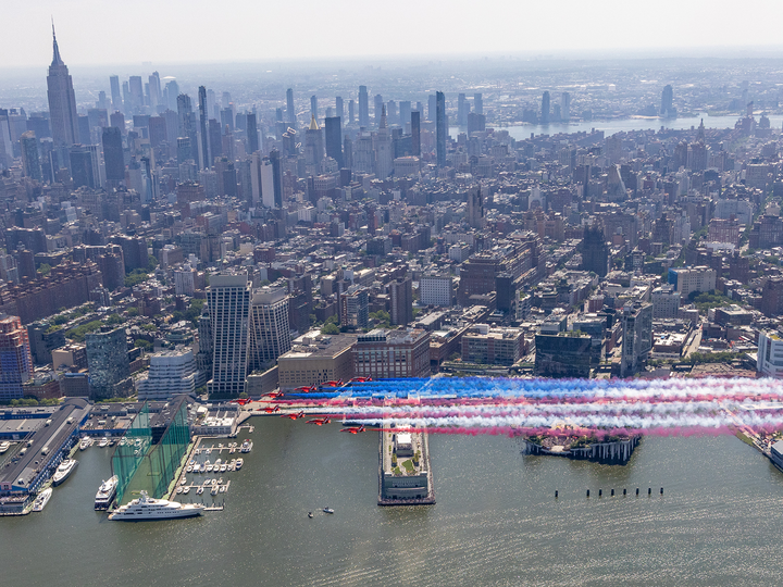 RAF Red Arrows Over New York Skyline 2026