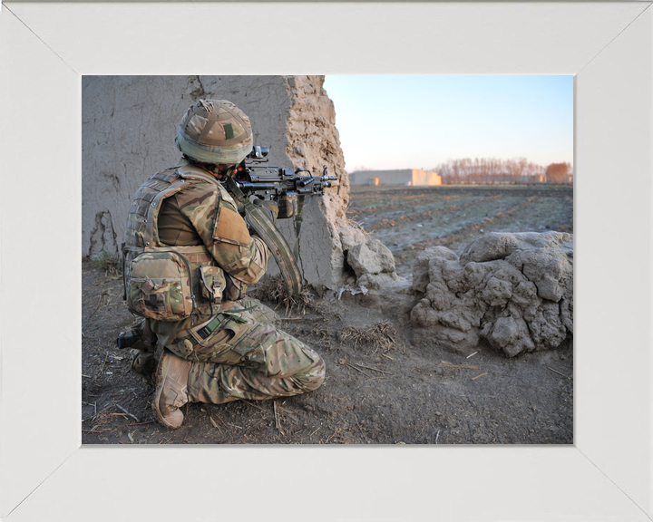 British Army 1 YORKS Machine Gunner Helmand January 2012