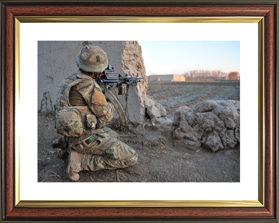British Army 1 YORKS Machine Gunner Helmand January 2012