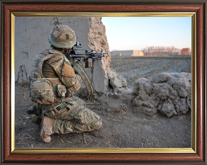 British Army 1 YORKS Machine Gunner Helmand January 2012