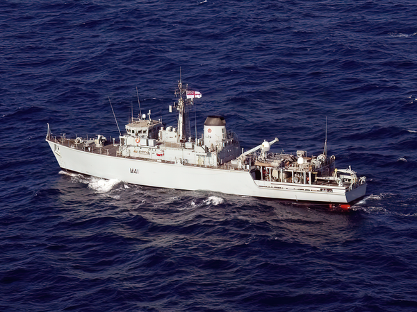 HMS Quorn M41 Hunt Class Minehunter August 2011 Port Beam View