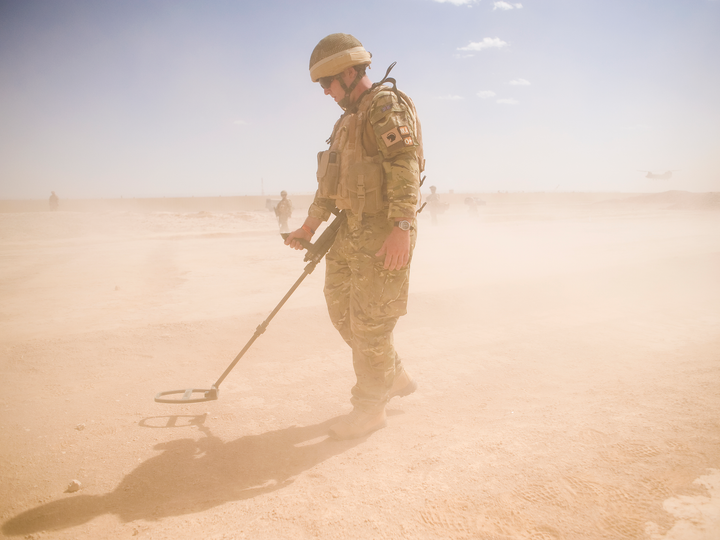 British Army Soldier Counter-IED Drills Bastion June 2010