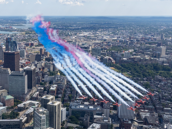 RAF Red Arrows Boston Fly Over July 2026