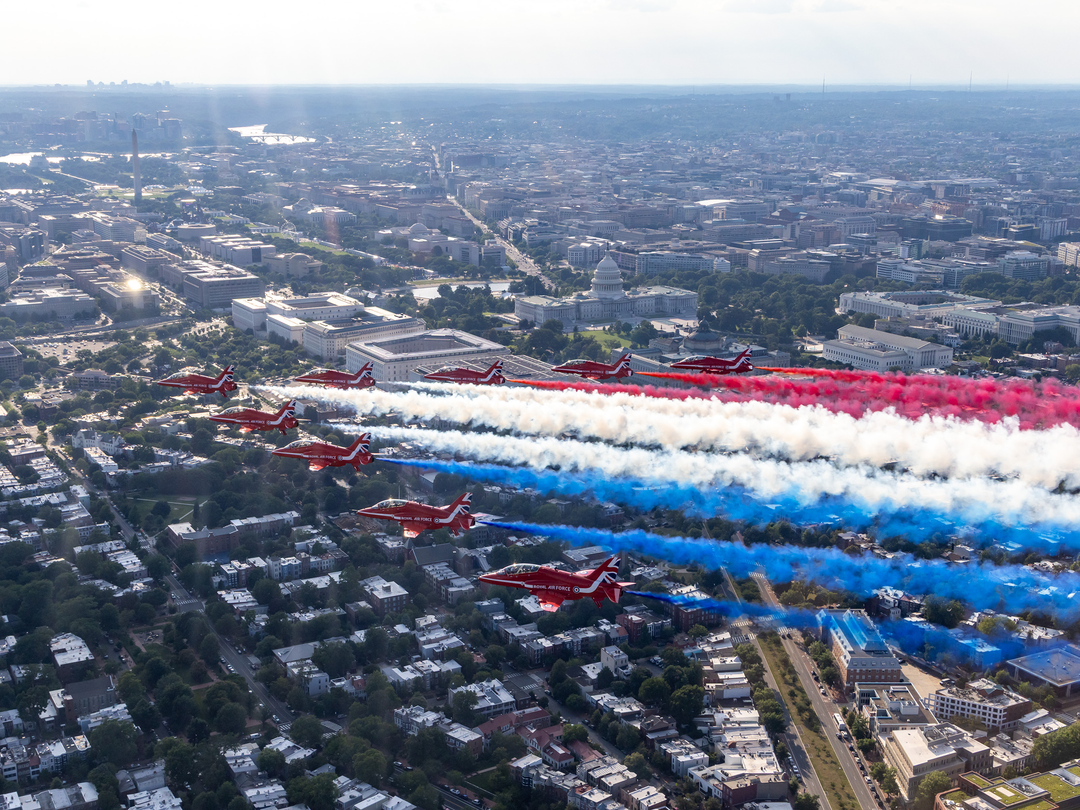 RAF Red Arrows Fly Over Washington DC July 2026