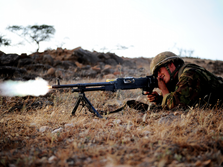 British Army 3 PARA GPMG Gunner Kenya February 2010