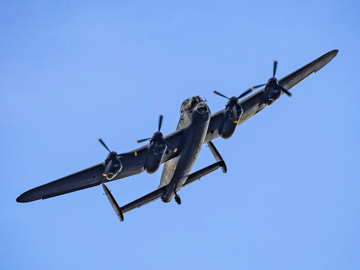 RAF Lancaster Bomber in Flight 2025 Photo Print - Royal Air Force Aircraft