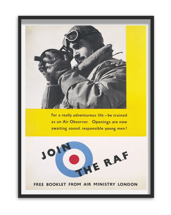 A really adventurous life join the RAF | World War Two Recruitment Poster Posters, Prints, & Visual Artwork Hampshire Prints A5
