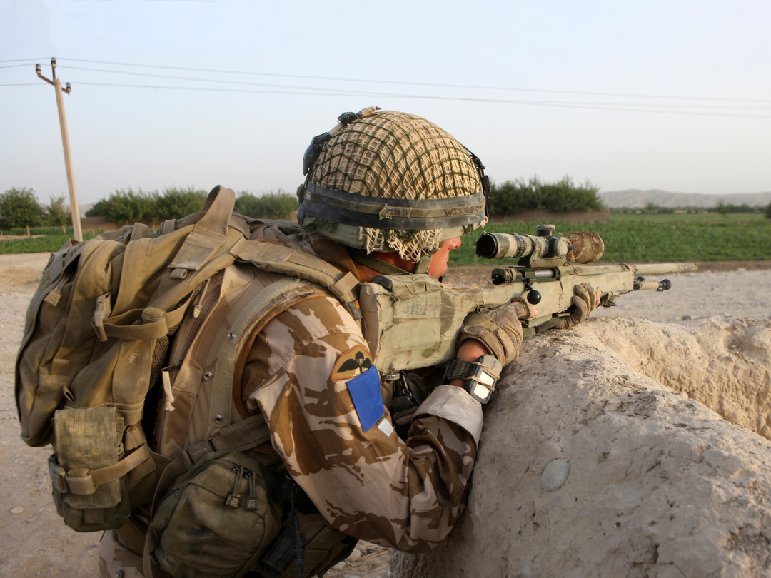 British Army 2 PARA Sniper FOB Inkerman Sangin August 2008