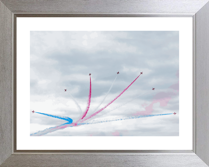 RAF Red Arrows Six Hawks Fan Out Jordanstown June 2024
