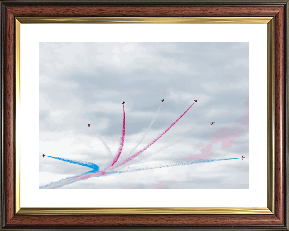 RAF Red Arrows Six Hawks Fan Out Jordanstown June 2024