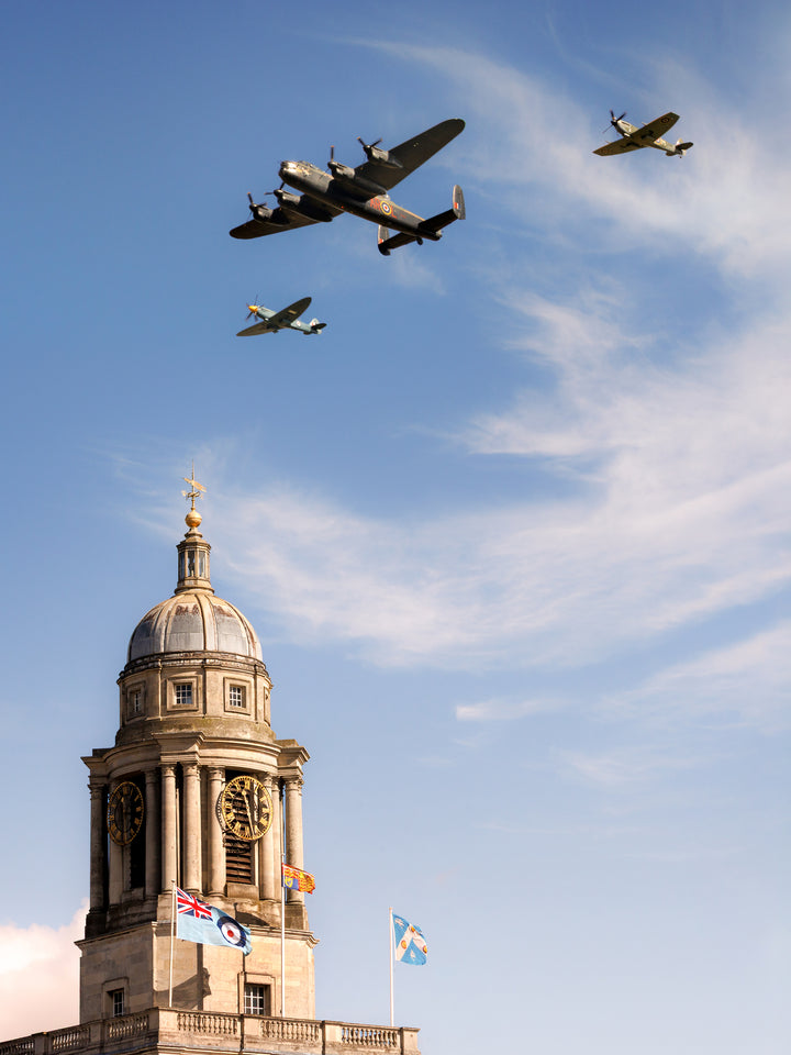Battle of Britain Memorial Flight RAF Cranwell Flyover Photo Print - Royal Air Force Aircraft