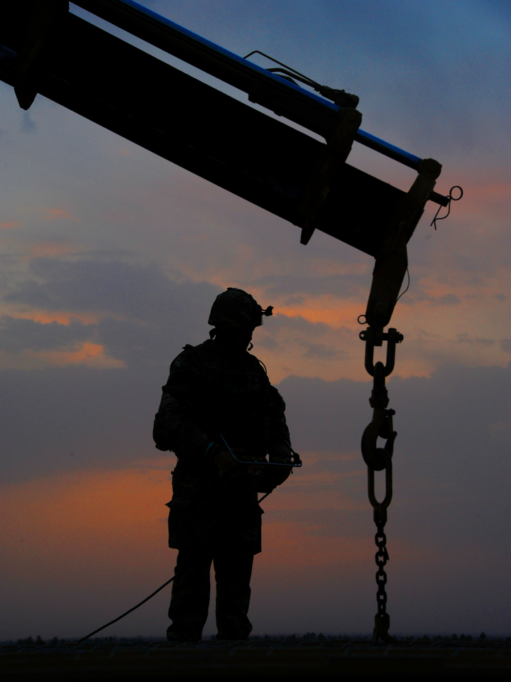 British Army Royal Engineer Bridge Silhouette Helmand 2011