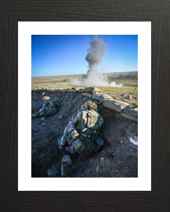 British Army 1 YORKS Soldiers in Trench BATUS September 2014