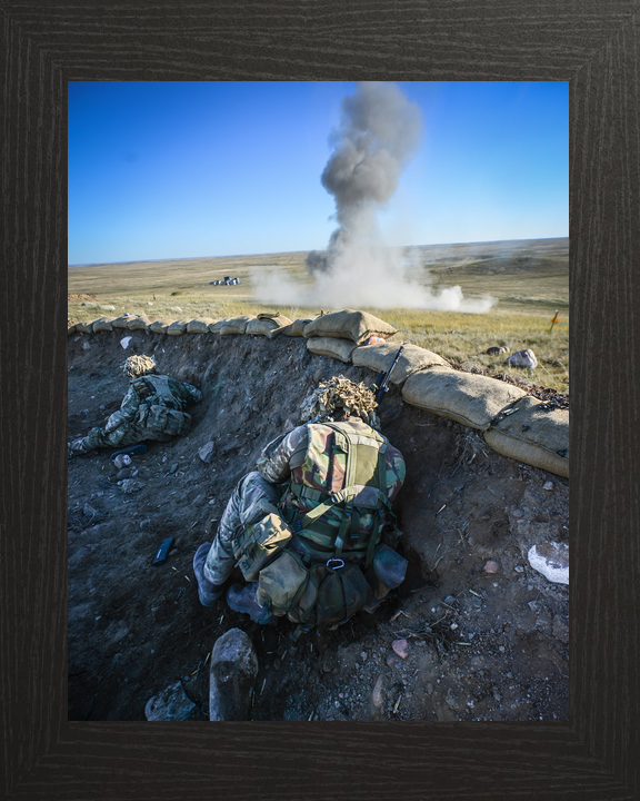 British Army 1 YORKS Soldiers in Trench BATUS September 2014