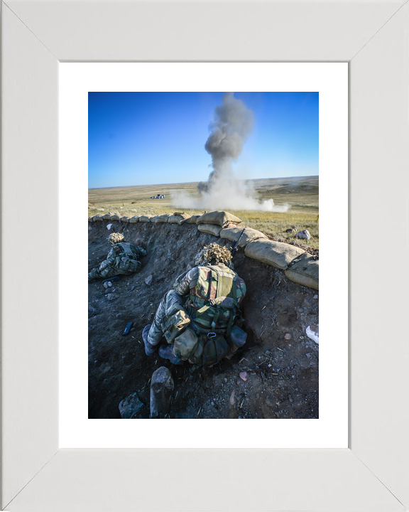 British Army 1 YORKS Soldiers in Trench BATUS September 2014