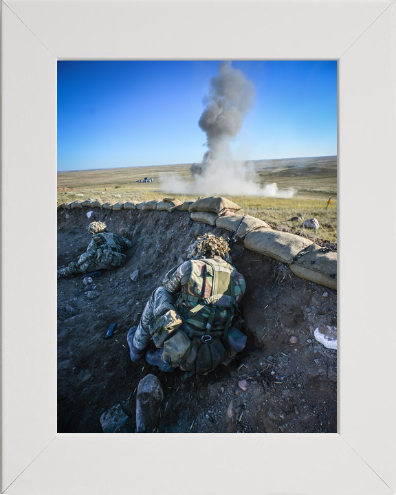 British Army 1 YORKS Soldiers in Trench BATUS September 2014
