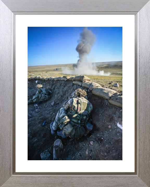 British Army 1 YORKS Soldiers in Trench BATUS September 2014