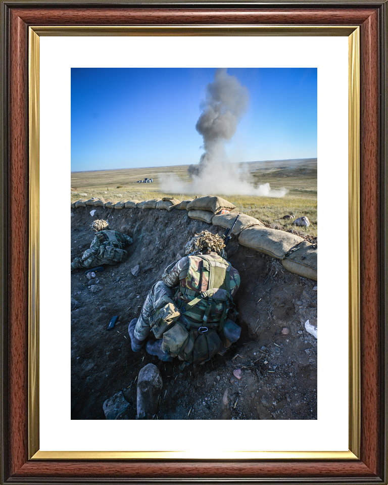 British Army 1 YORKS Soldiers in Trench BATUS September 2014
