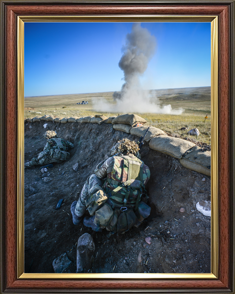 British Army 1 YORKS Soldiers in Trench BATUS September 2014