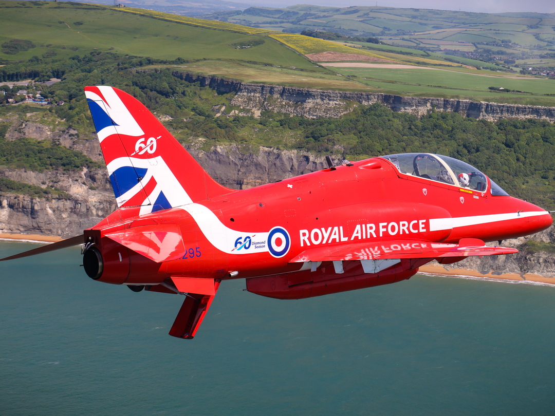 RAF Red Arrows Hawk XX295 Coastal Cliffs D-Day 80 June 2024