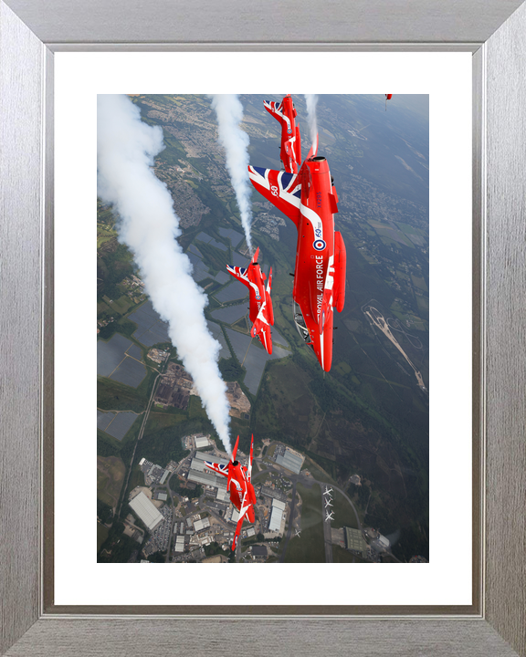 RAF Red Arrows Hawks Diving White Smoke D-Day 80 June 2024