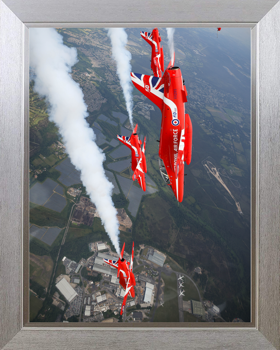 RAF Red Arrows Hawks Diving White Smoke D-Day 80 June 2024