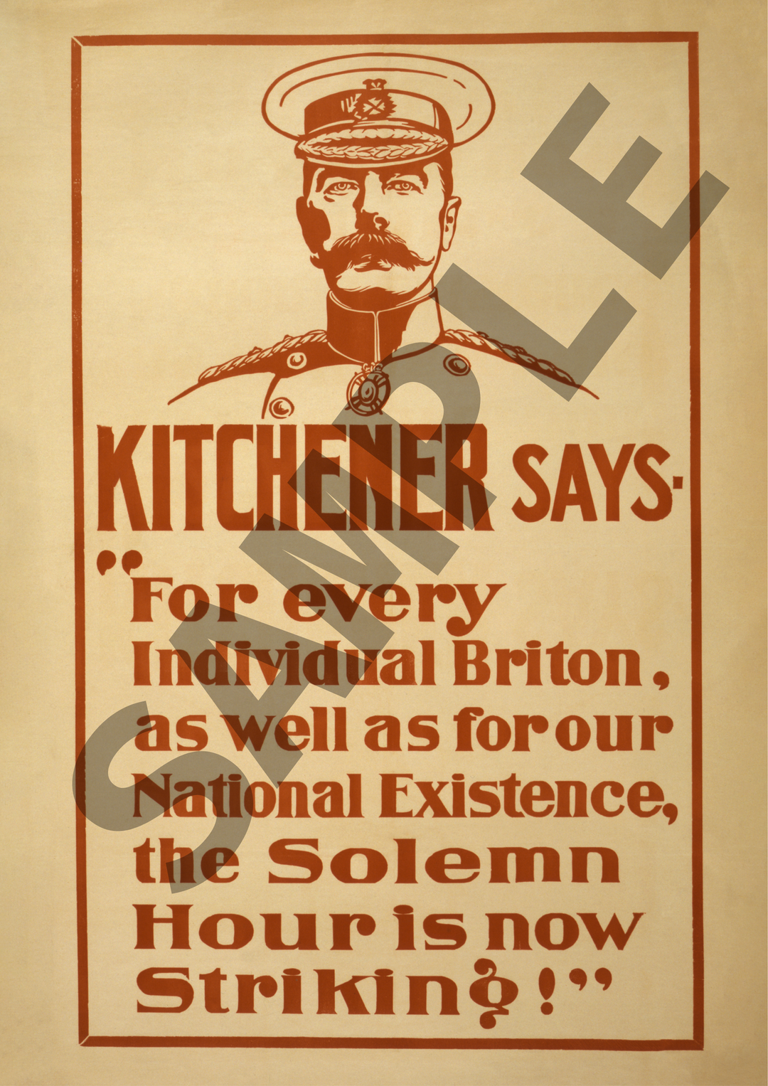 Kitchener says for every individual Briton as well as for our national existence | British World War One Recruitment Poster Posters, Prints, & Visual Artwork Hampshire Prints